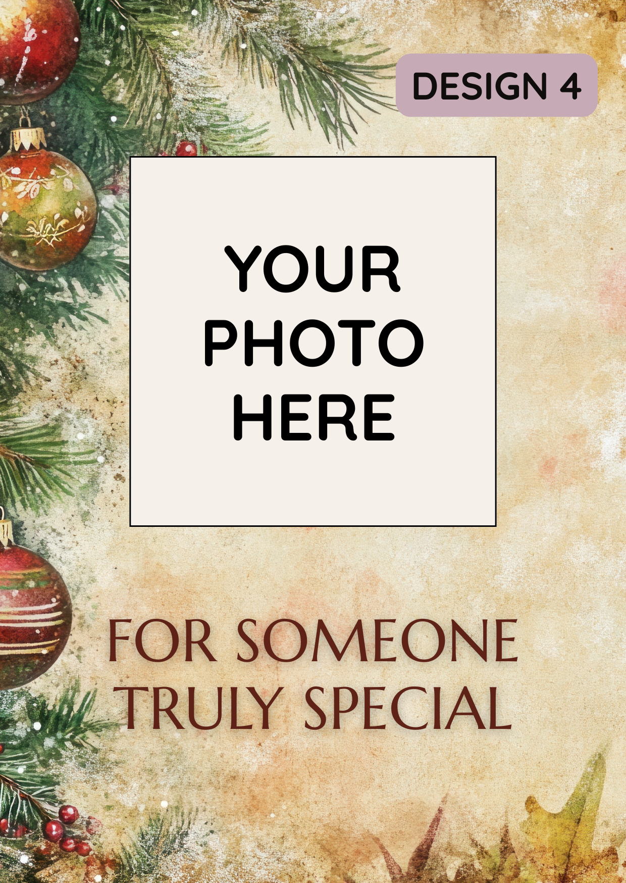 Personalized Christmas Photo Magnet with Greeting Card