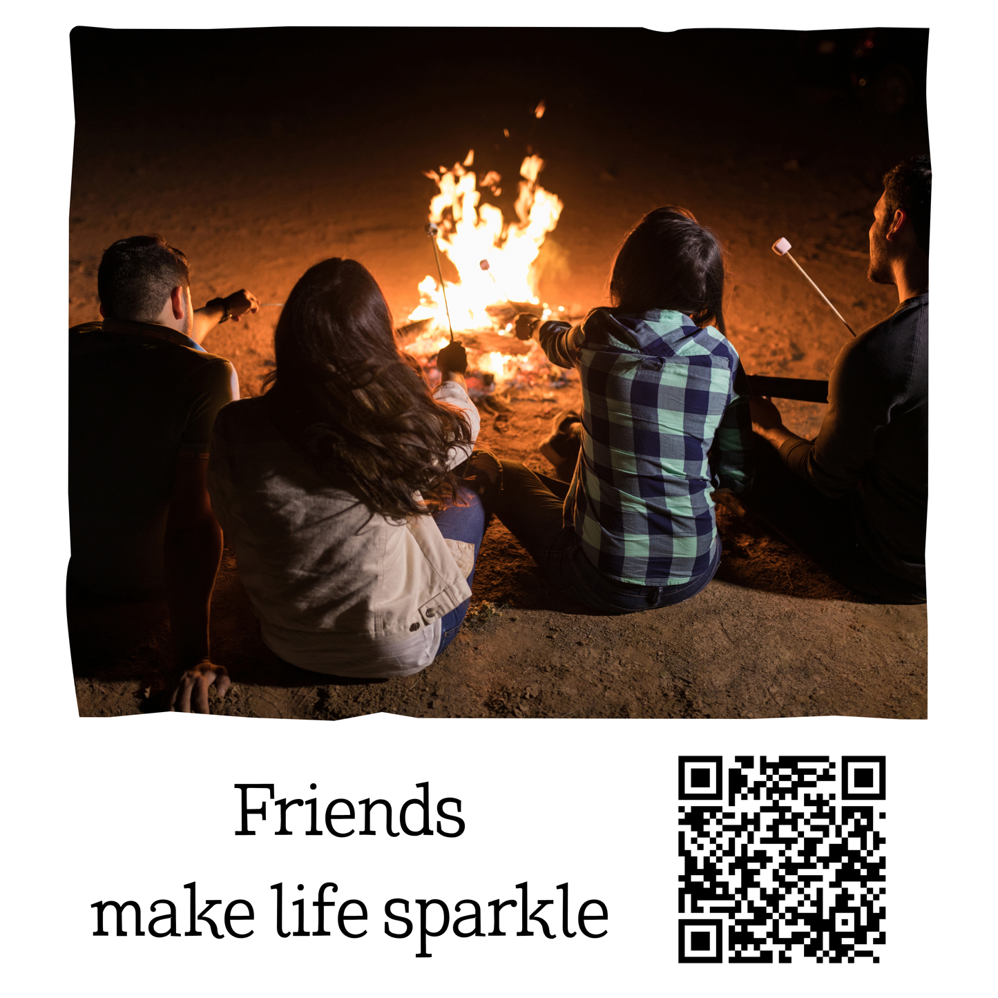 Magnet with Photo, Text & QR Code