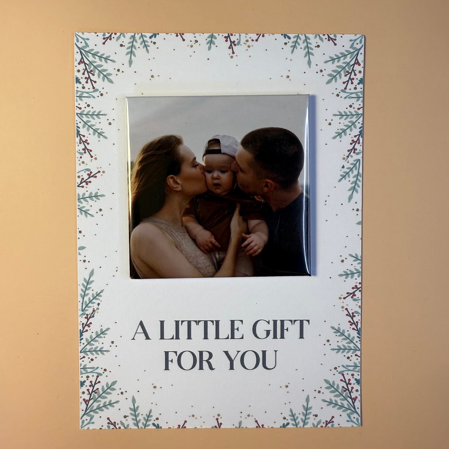 Personalized Christmas Photo Magnet with Greeting Card
