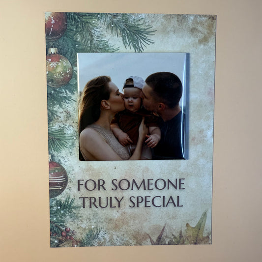 Personalized Christmas Photo Magnet with Greeting Card