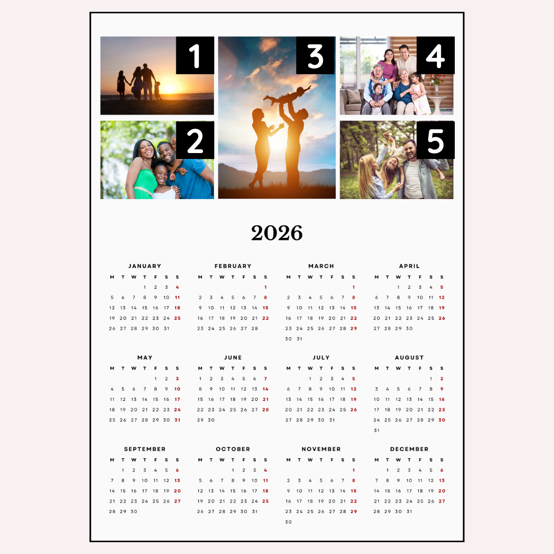 "Five Moments" Magnetic Calendar