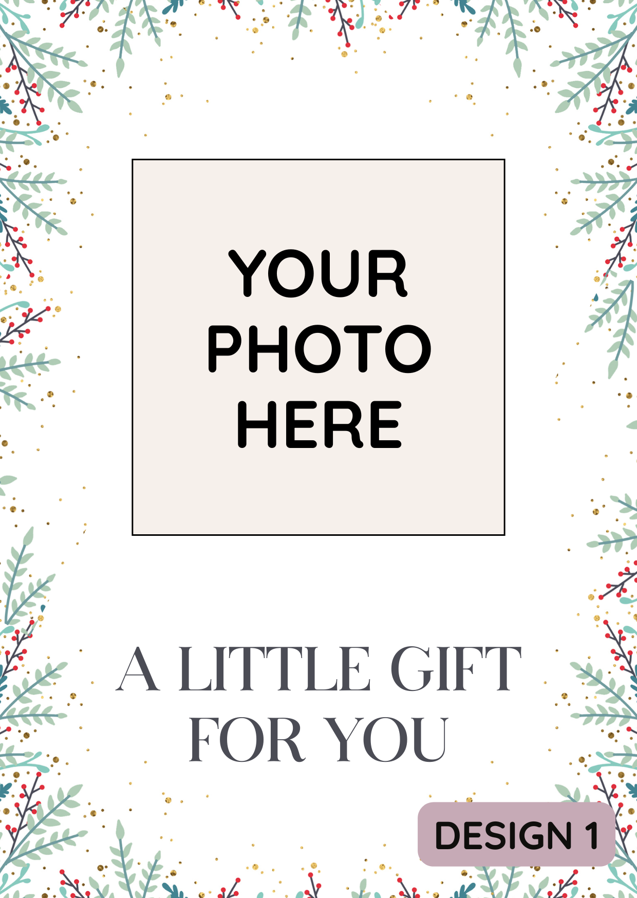 Personalized Christmas Photo Magnet with Greeting Card