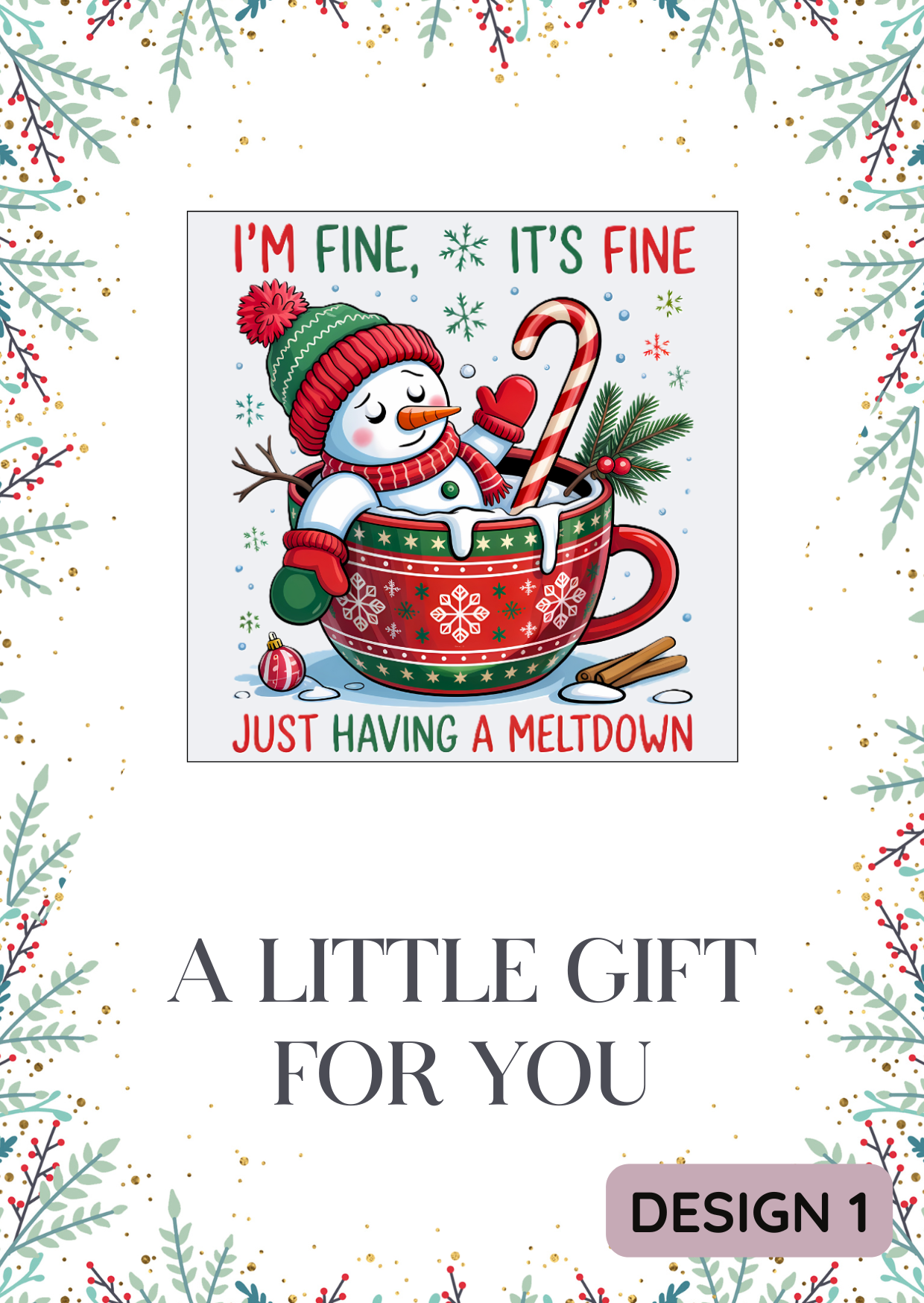 Melting Snowman Christmas Magnet