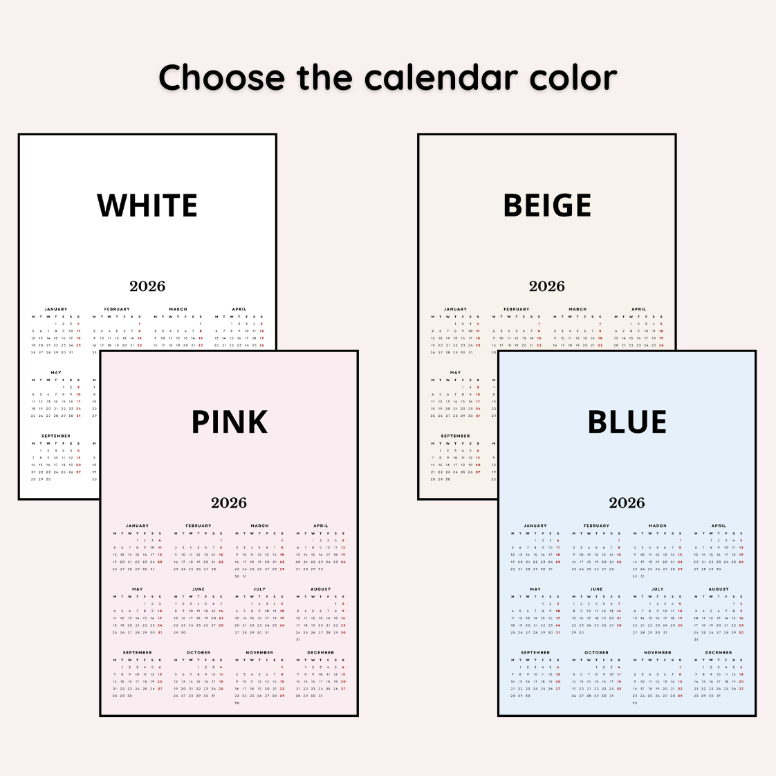 "Mini Gallery" Magnetic Calendar