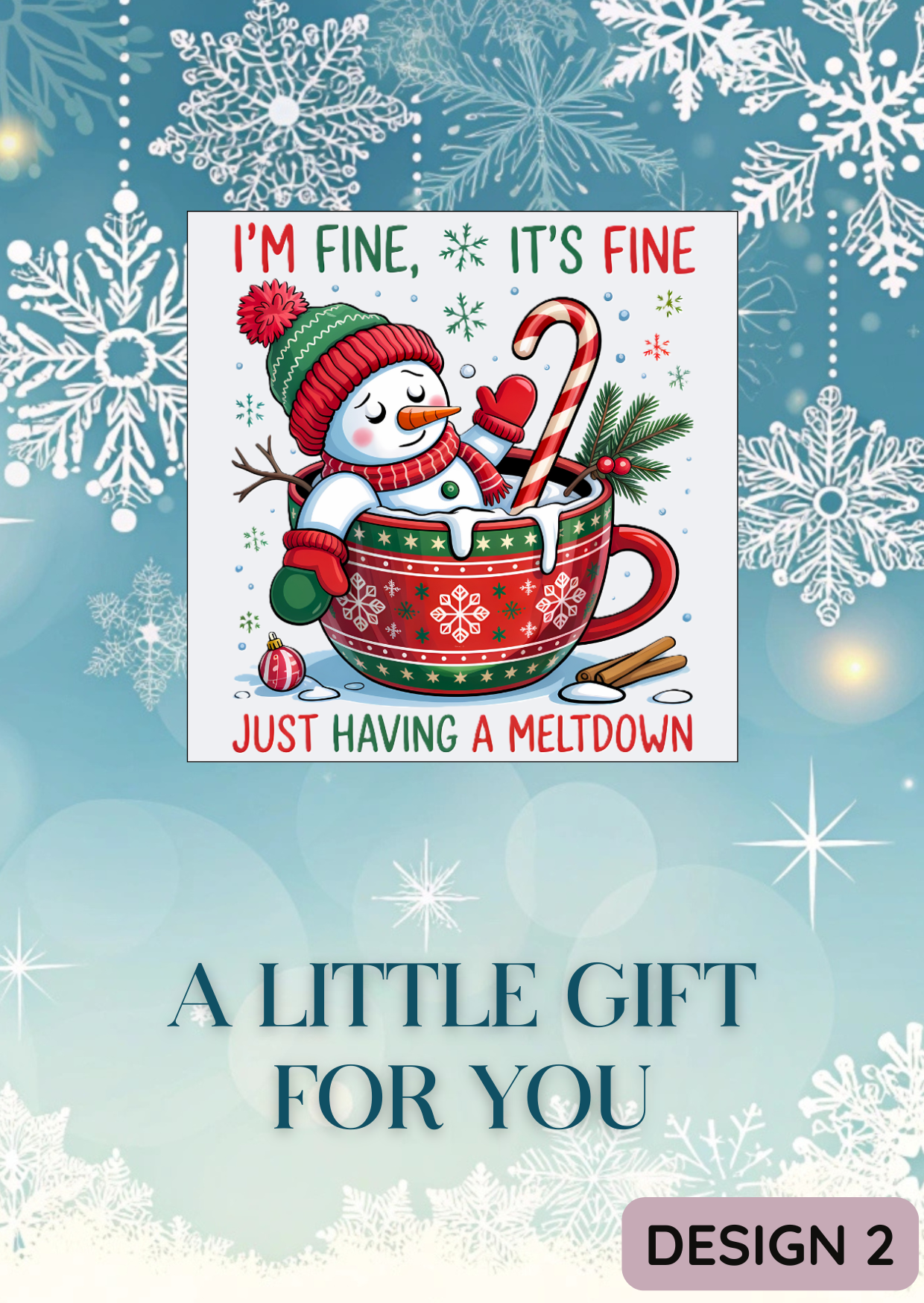 Melting Snowman Christmas Magnet