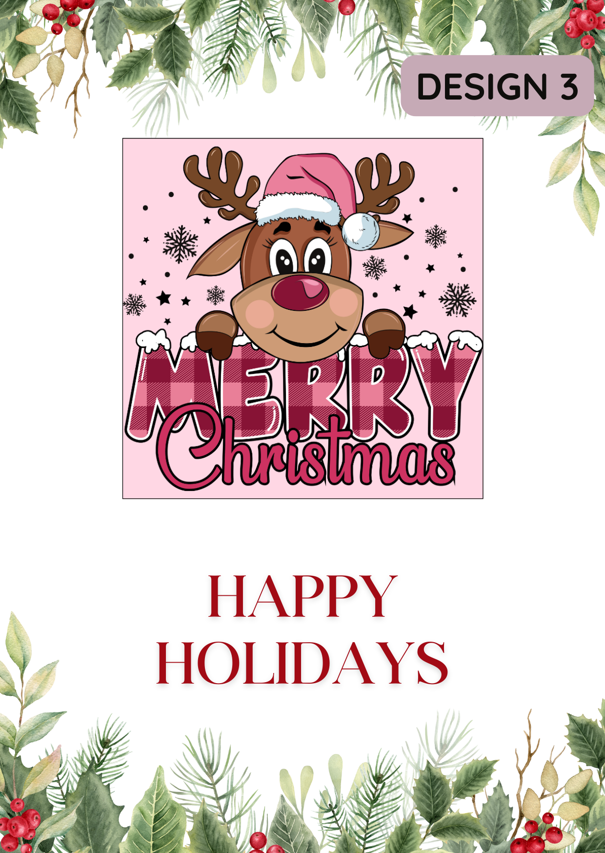 Merry Christmas Reindeer Magnet