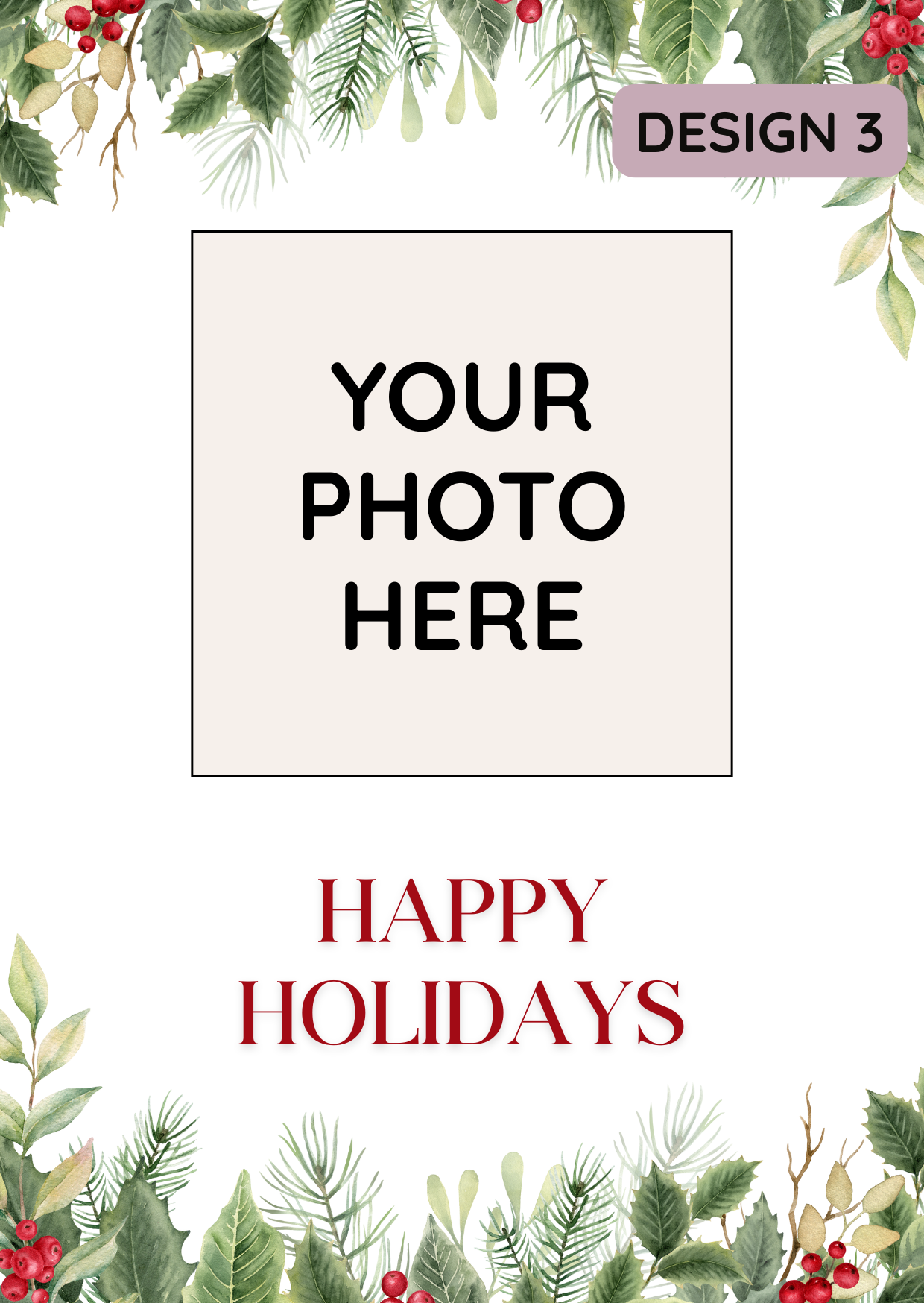 Personalized Christmas Photo Magnet with Greeting Card