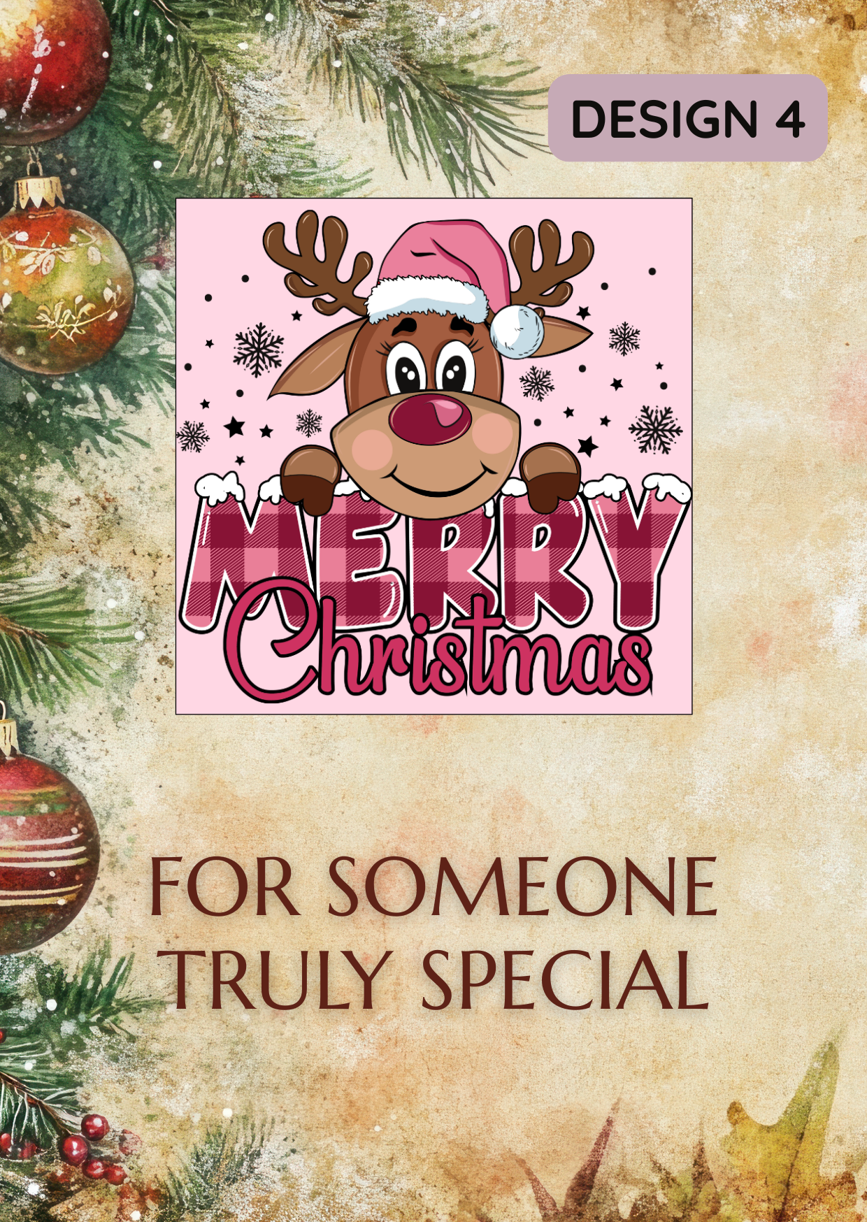 Merry Christmas Reindeer Magnet