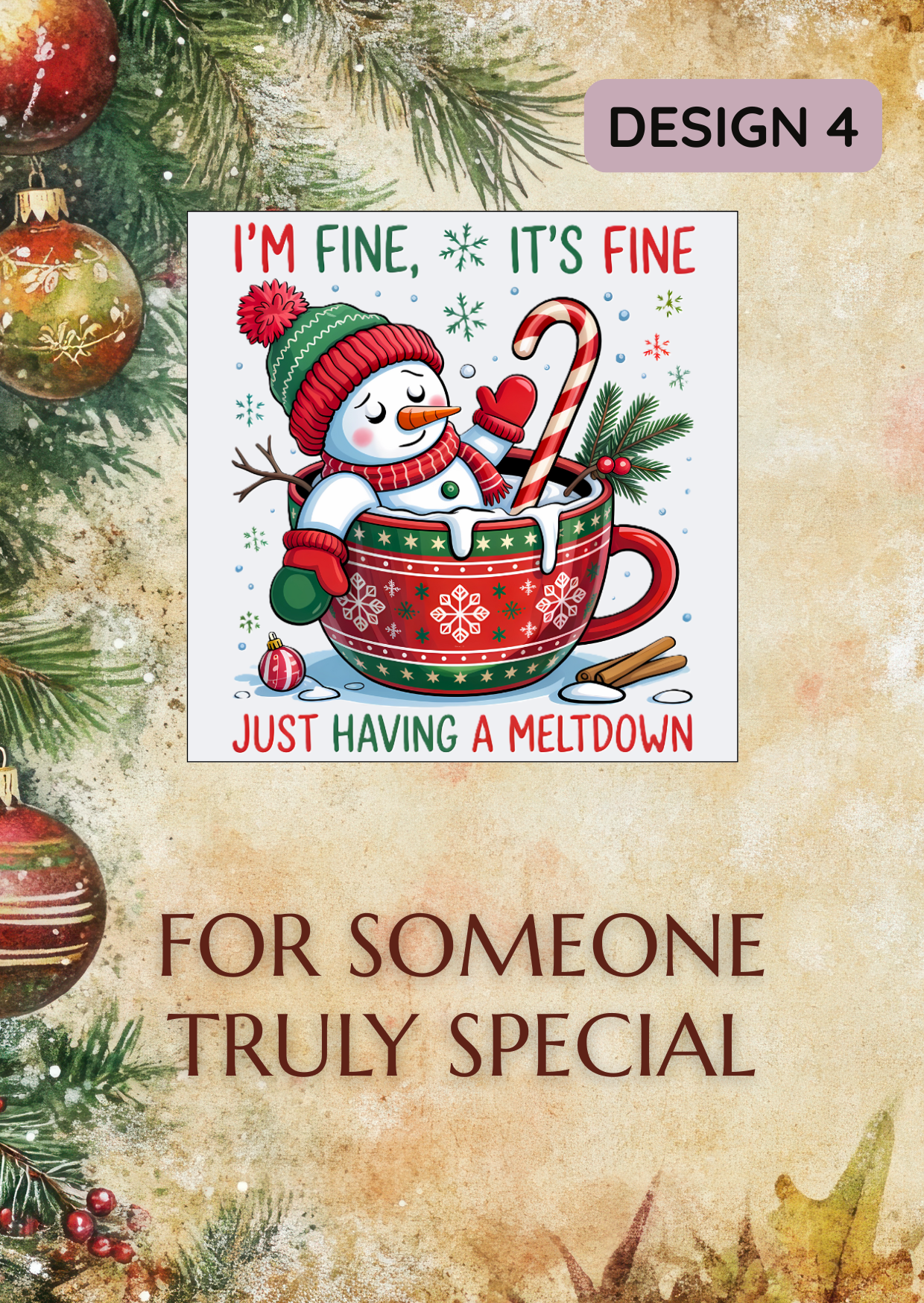 Melting Snowman Christmas Magnet