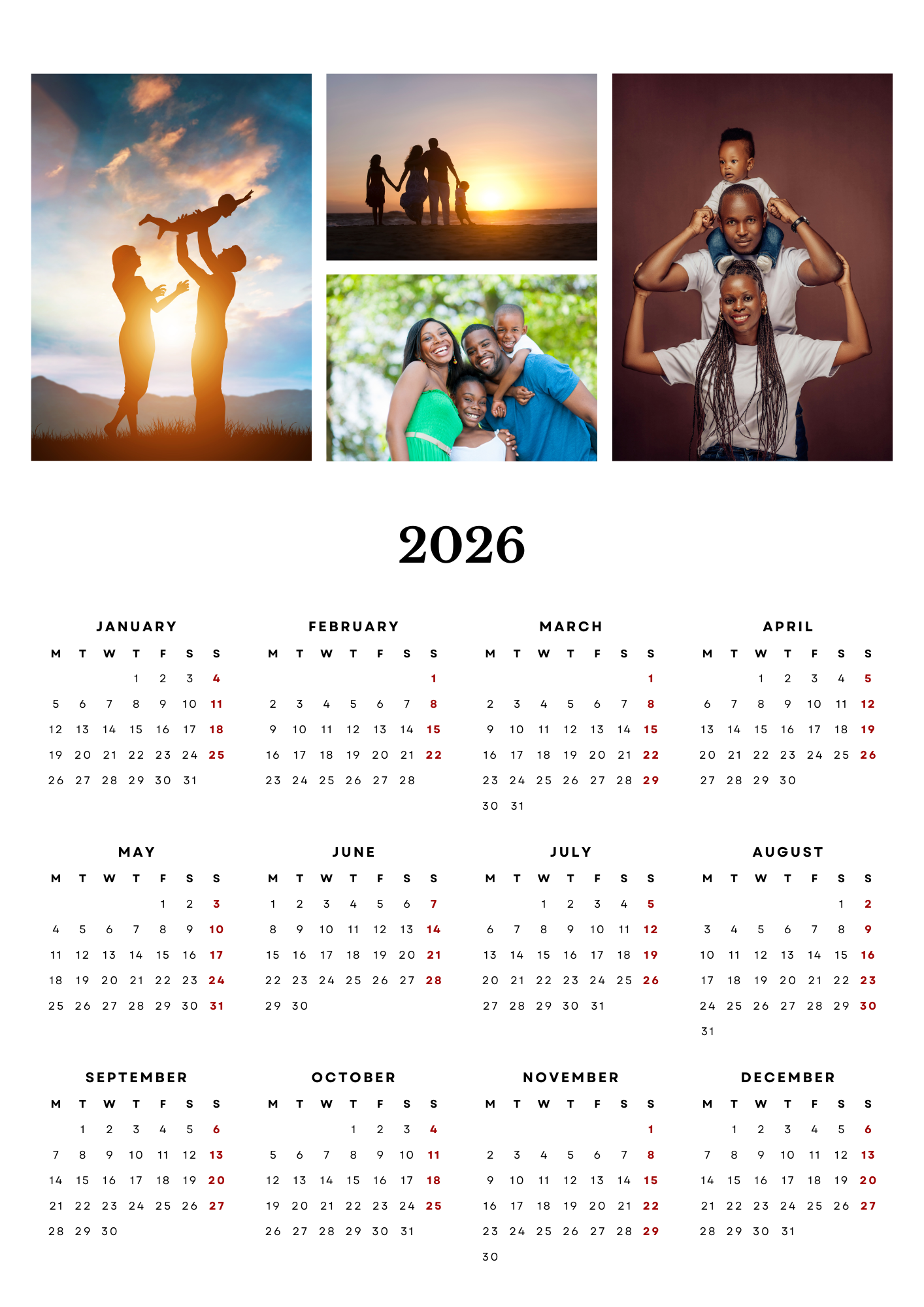 "Four Memories" Magnetic Calendar