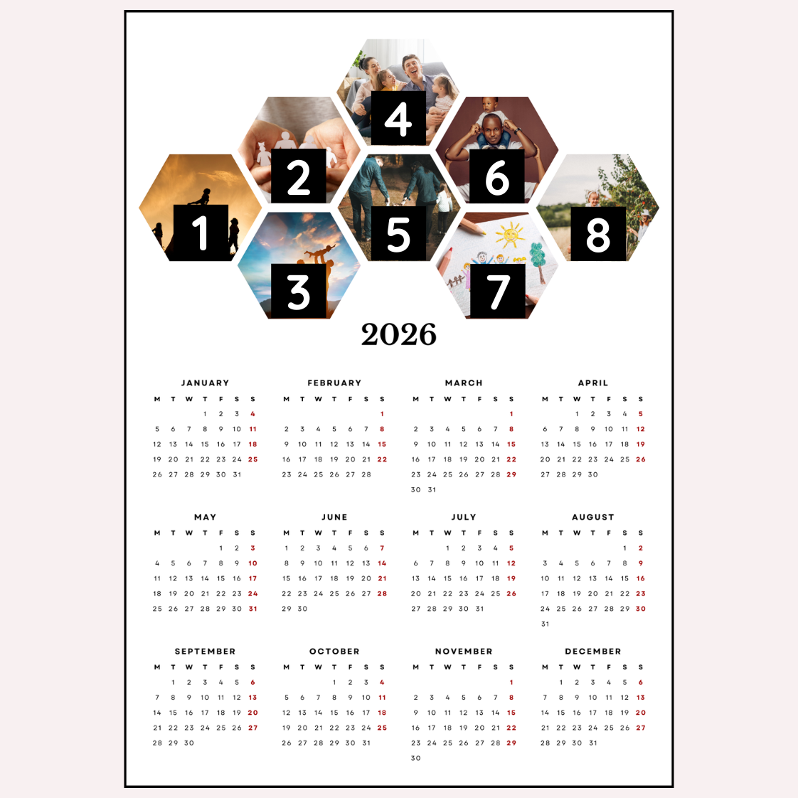 "Mini Gallery" Magnetic Calendar