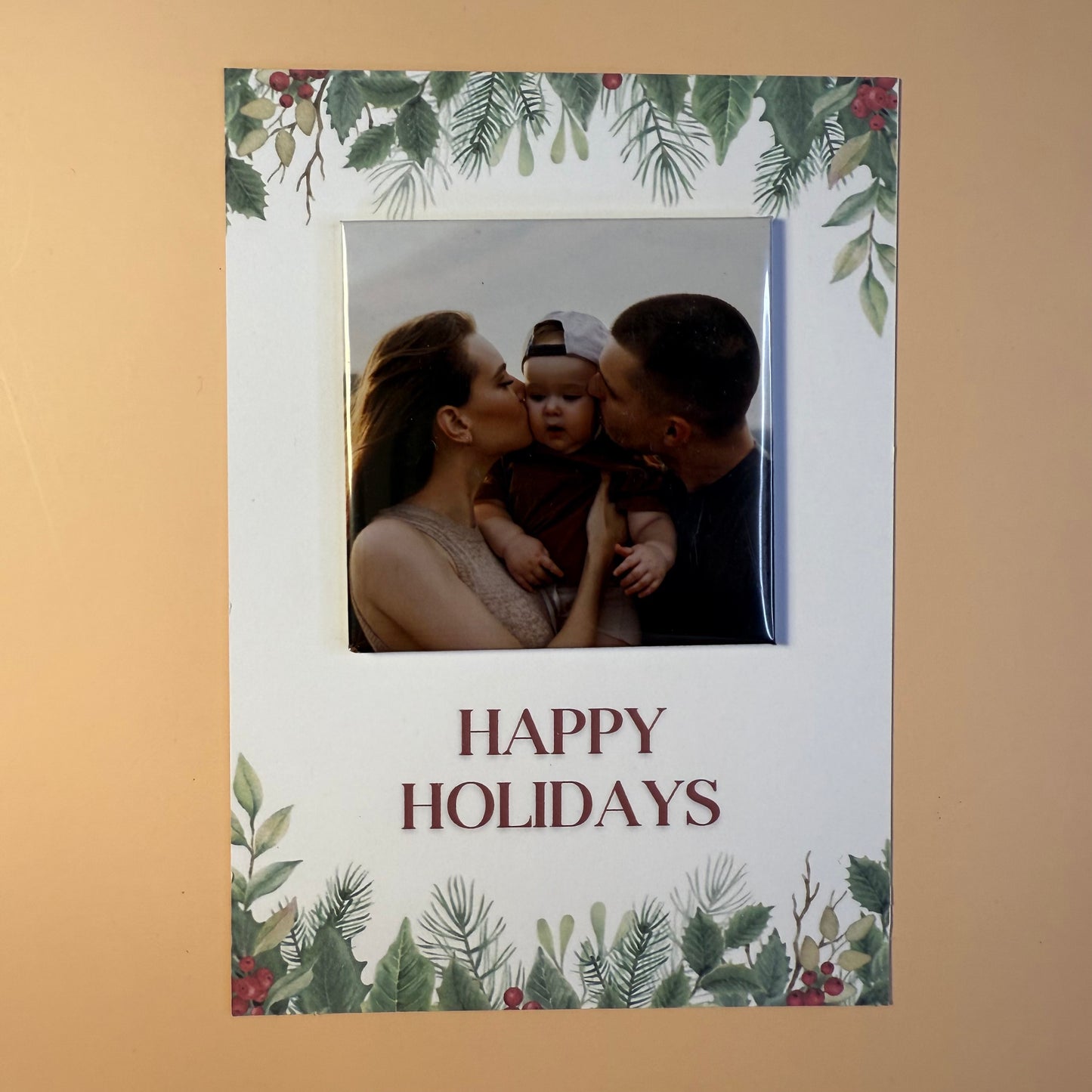Personalized Christmas Photo Magnet with Greeting Card