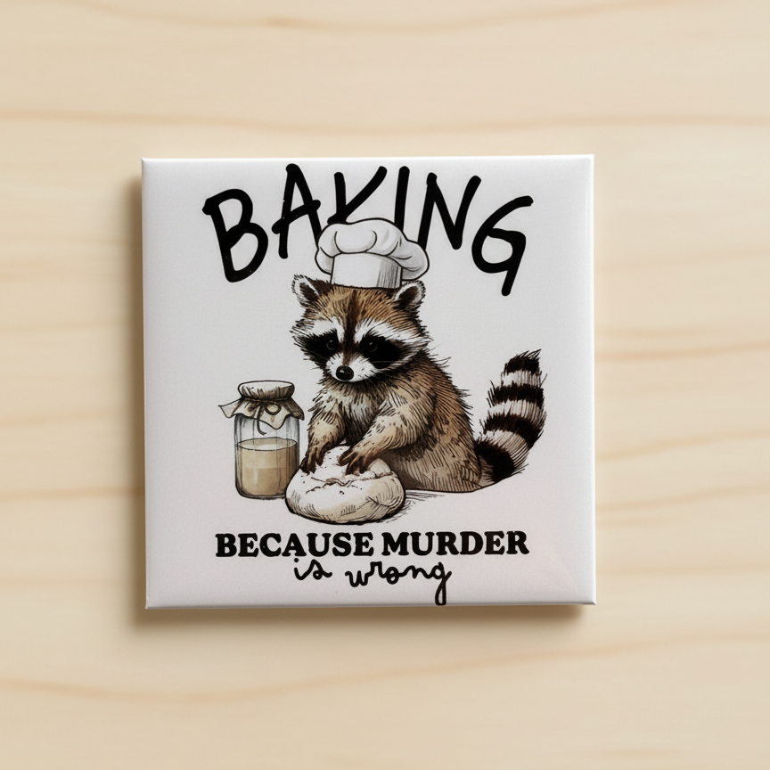 Baking Because Murder Is Wrong Magnet