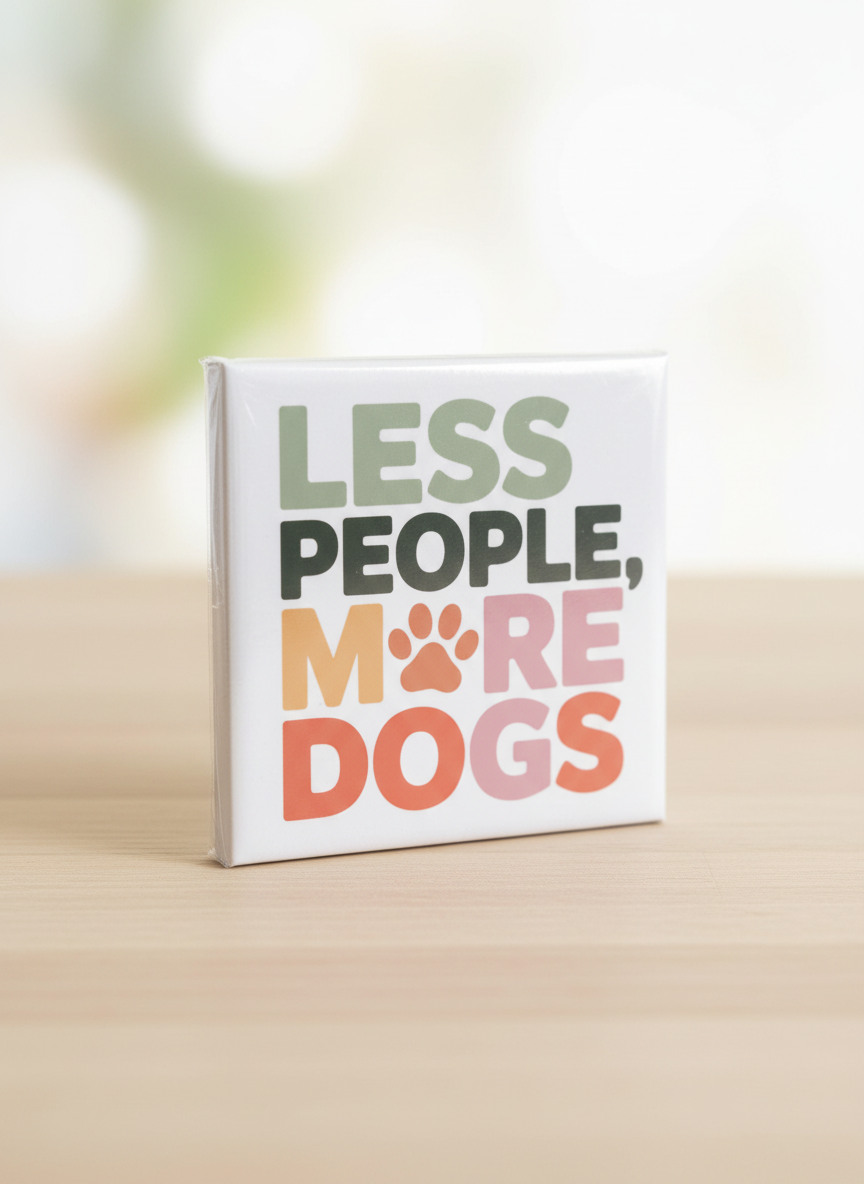 Less people, more dogs Fridge Magnet