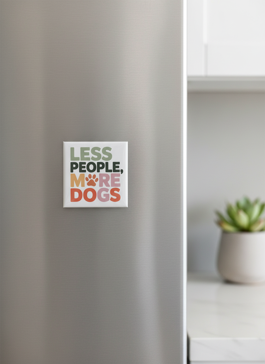 Less people, more dogs Fridge Magnet